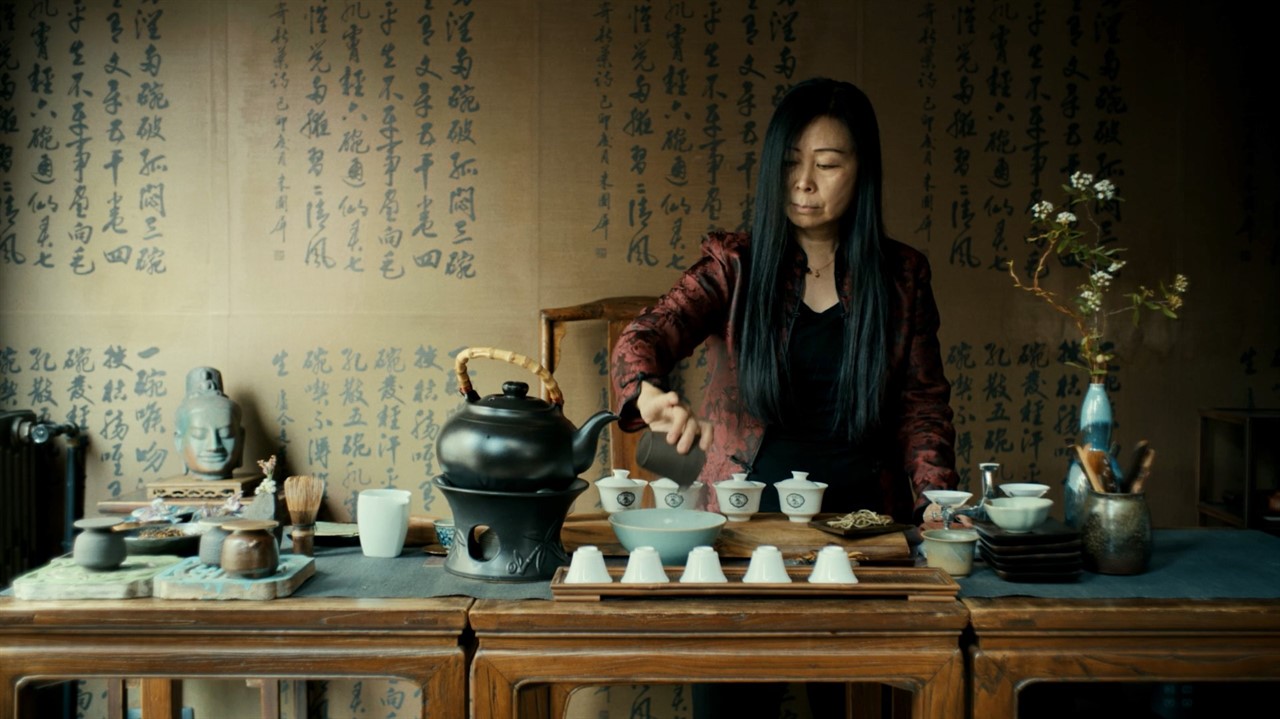 Woman pouring tea